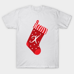 Christmas Stocking with the Letter X T-Shirt